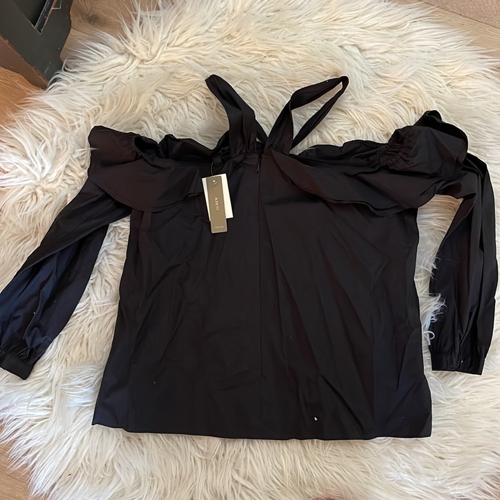 J. CREW OFF-THE-SHOULDER TOP BLACK SZ  8